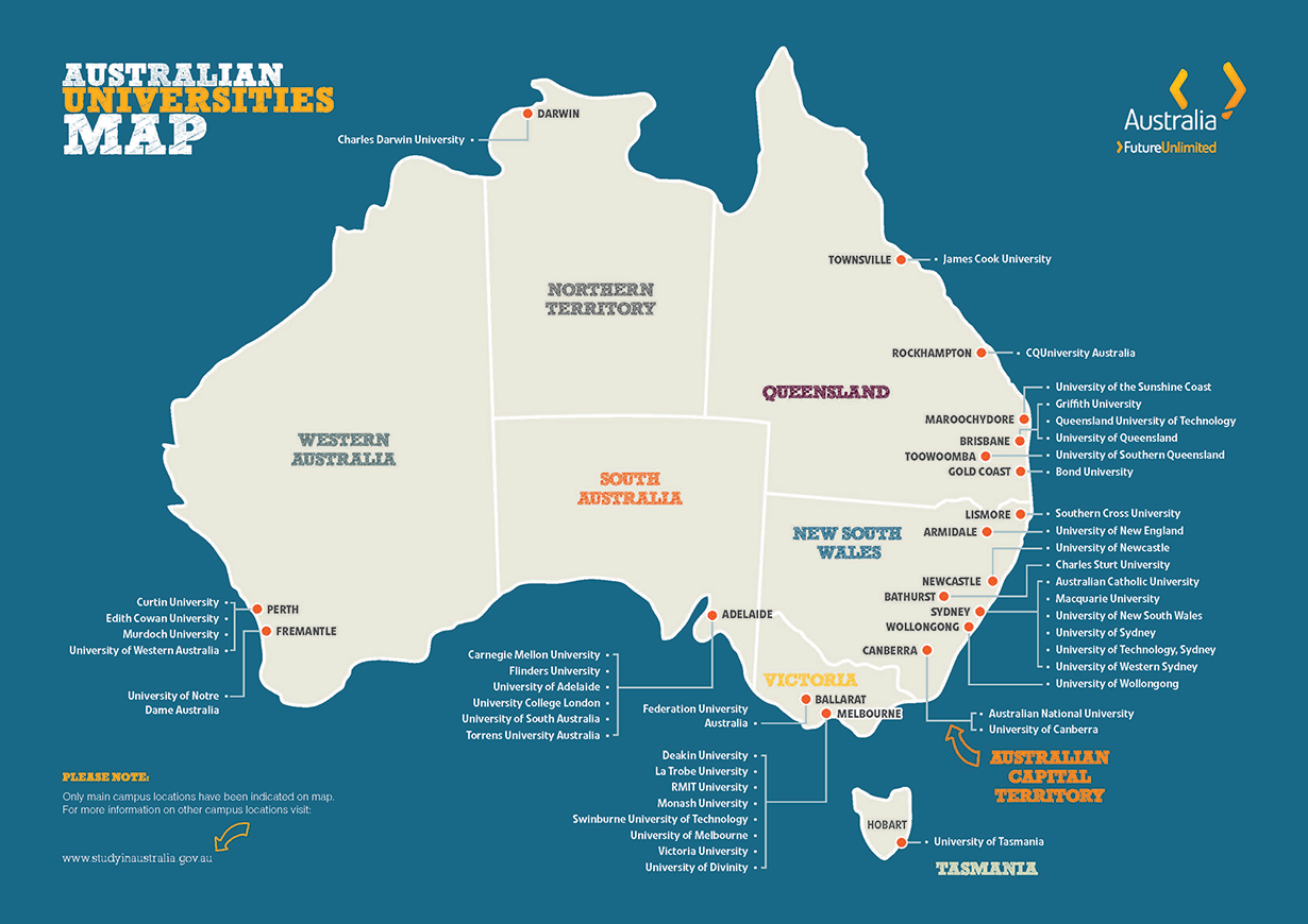 Australian Universities Map